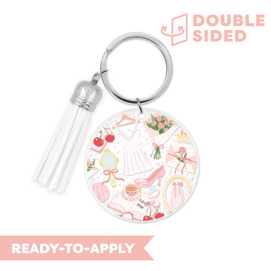 [ Double Sided ] Circle UV DTF Decal | Pink Bachelorette
