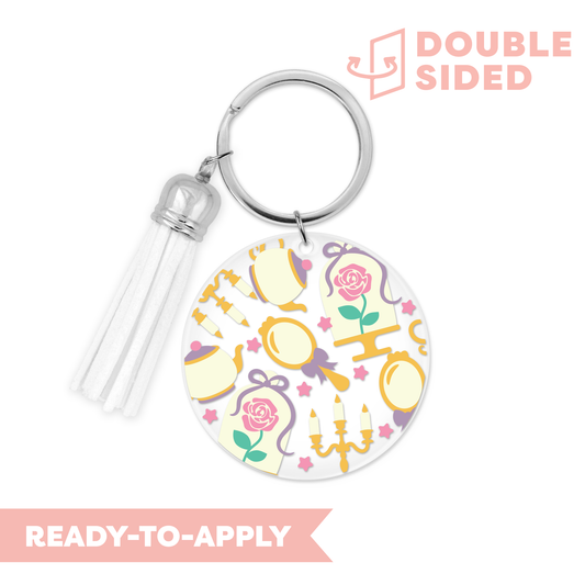 [ Double Sided ] Circle UV DTF Decal | Beauty And The Beast
