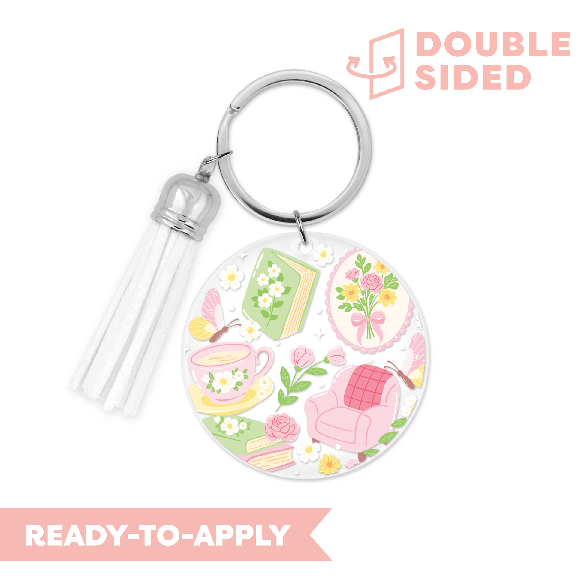 [ Double Sided ] Circle UV DTF Decal | Dreamy Reading Time