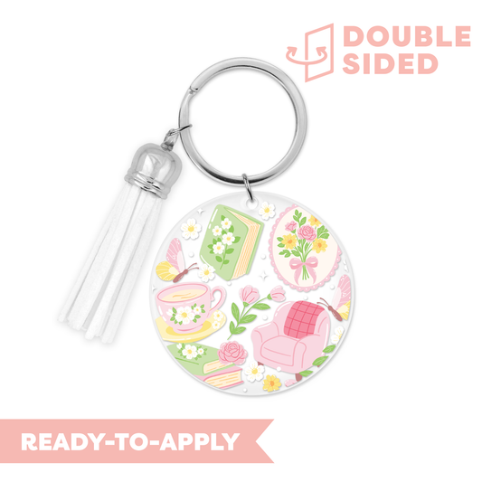 [ Double Sided ] Circle UV DTF Decal | Dreamy Reading Time