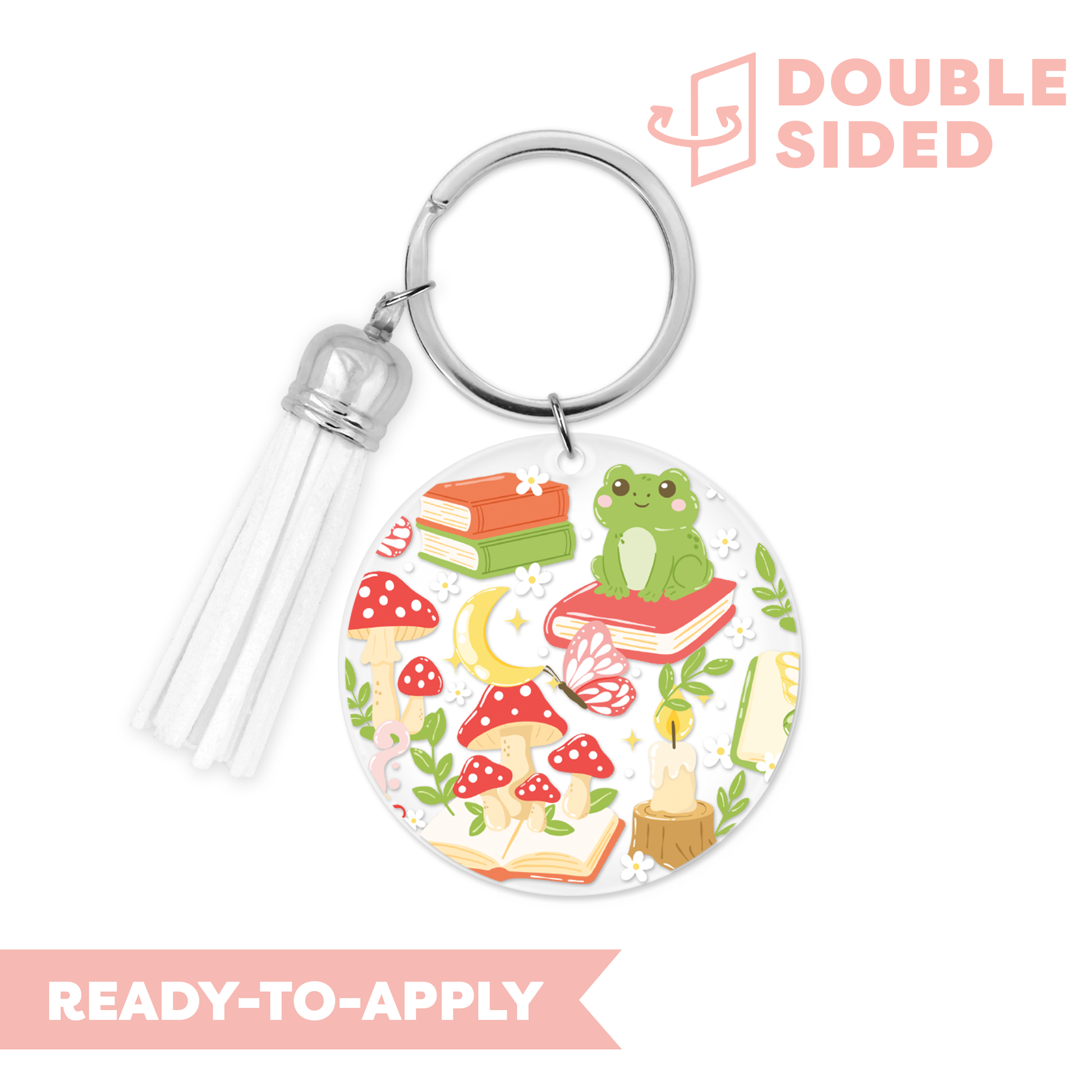 [ Double Sided ] Circle UV DTF Decal | Cottage-Forest Bookish