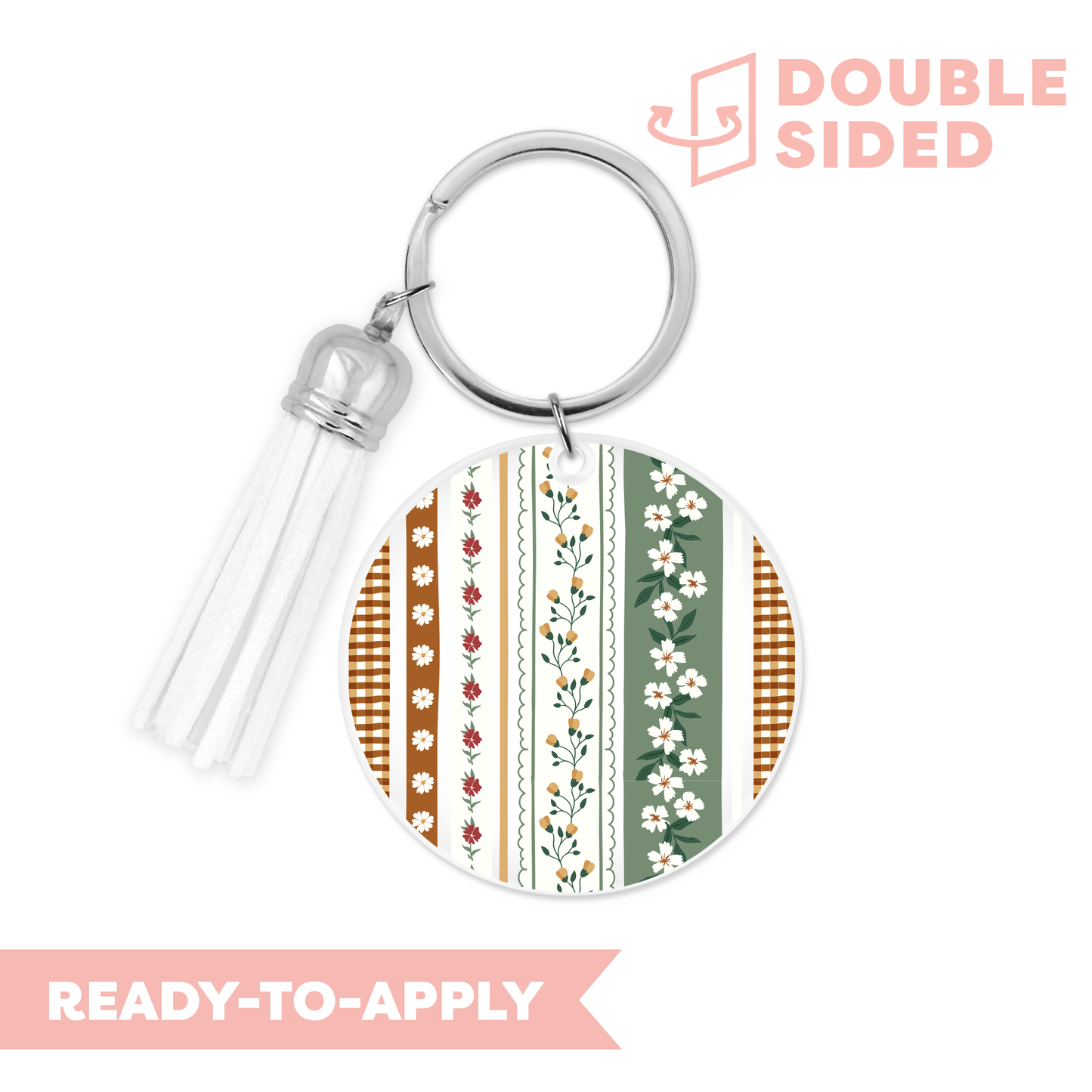 [ Double Sided ] Circle UV DTF Decal | Floral Washi Tape