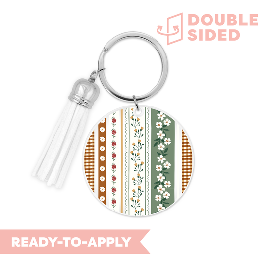 [ Double Sided ] Circle UV DTF Decal | Floral Washi Tape