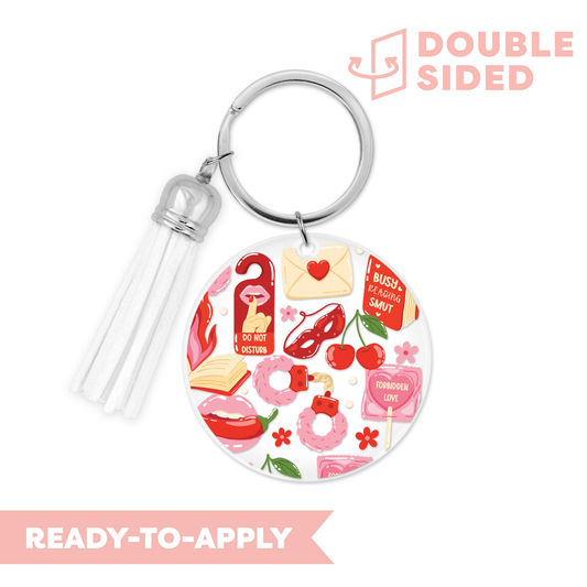 [ Double Sided ] Circle UV DTF Decal | Busy Reading SMUT