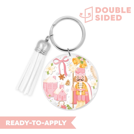 [ Double Sided ] Circle UV DTF Decal | Dreaming Of a Nutcracker