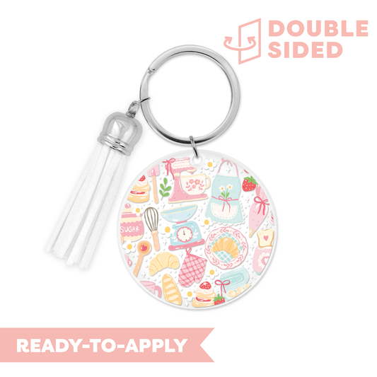[ Double Sided ] Circle UV DTF Decal | Coquette Kitchen