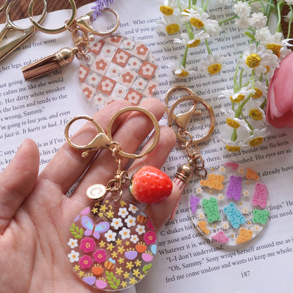 [ Double Sided ] Circle UV DTF Decal | Floral Mushroom