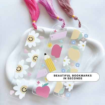 [ Double Sided ] Bookmark UV DTF Decal | Pastel Book and Bow