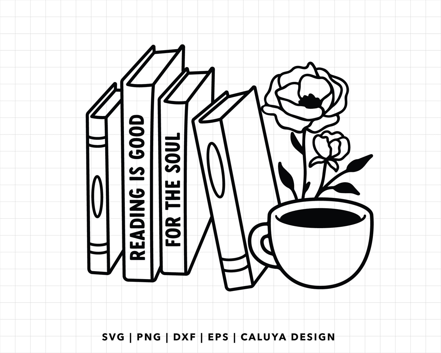 FREE Coffee Book SVG | Book Lover SVG