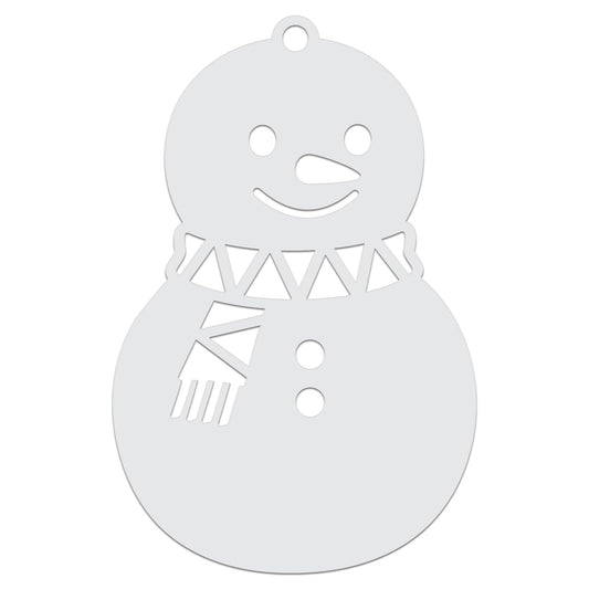 Happy Snowman Acrylic Blank | White