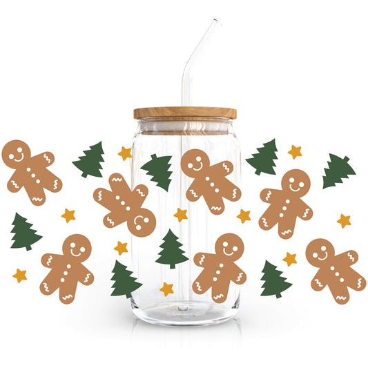 16oz Cup UV DTF Decal | Gingerbread Man Tree