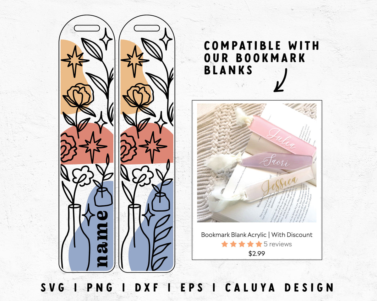 Bookmark Template SVG | Line Art SVG – Caluya Design