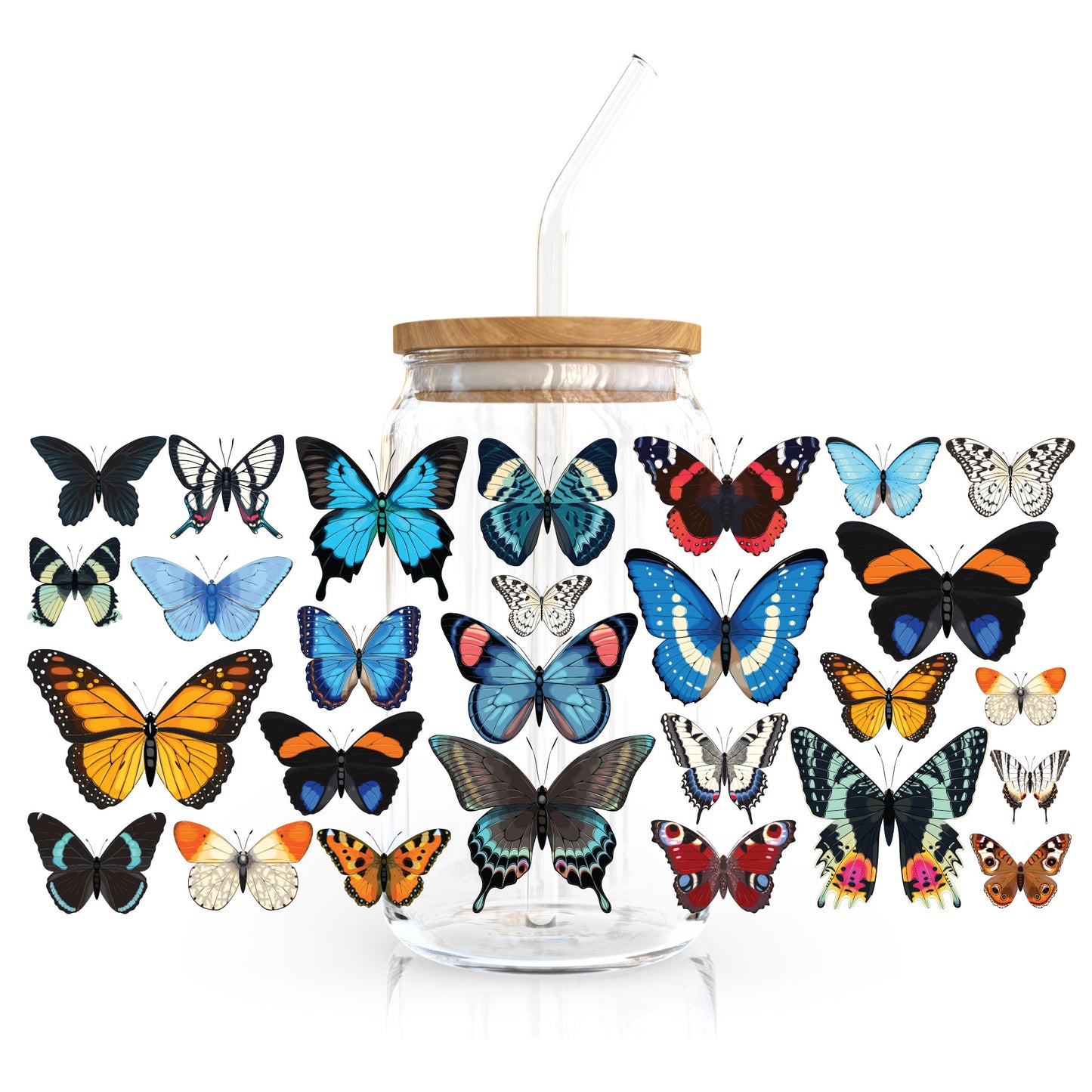 16oz Cup UV DTF Decal | Vintage Butterfly