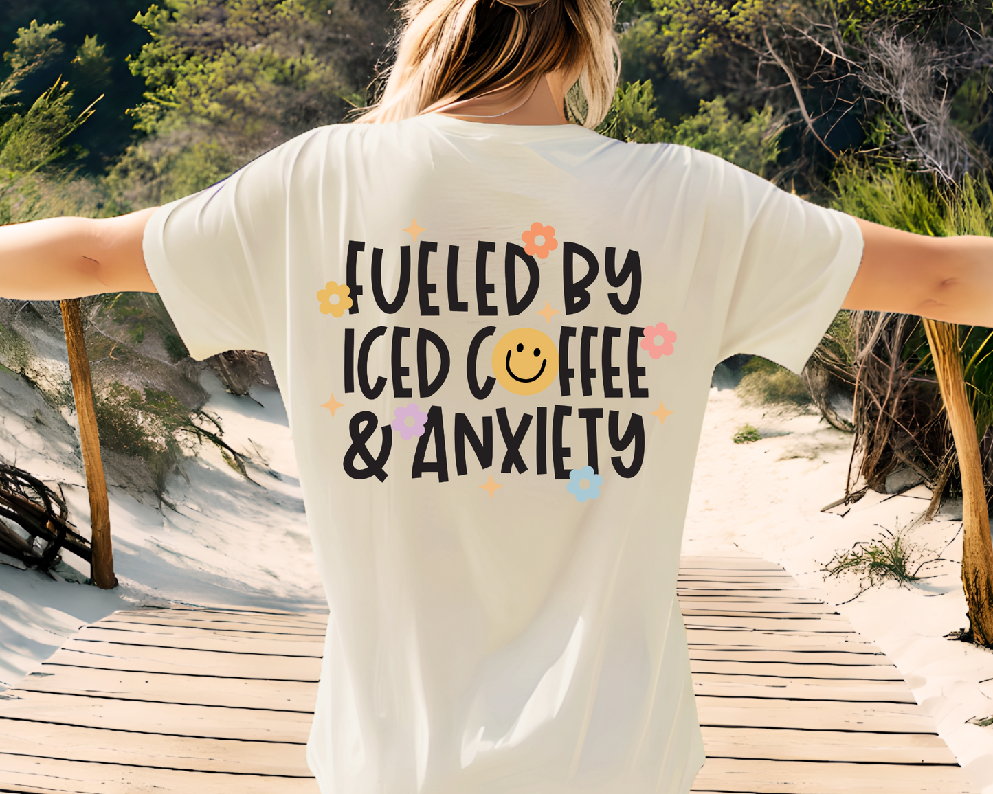 FREE Fueled By Iced Coffee & Anxiety SVG | Coffee SVG
