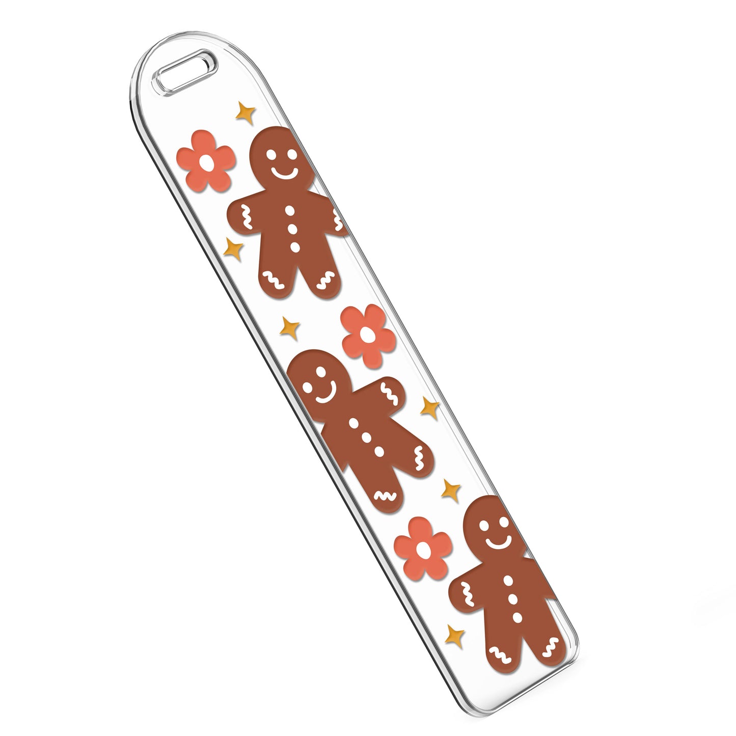 Bookmark UV DTF Decal | Gingerbread Man & Flower