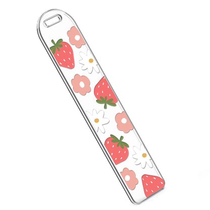 Bookmark UV DTF Decal | Floral Strawberry Field