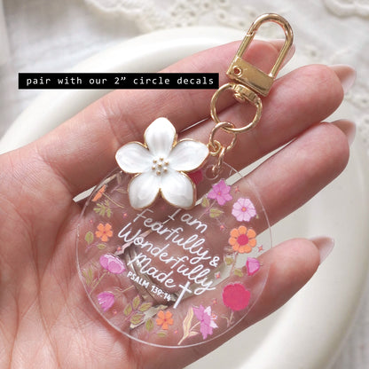 3D Enamel Flower Charm Keychain