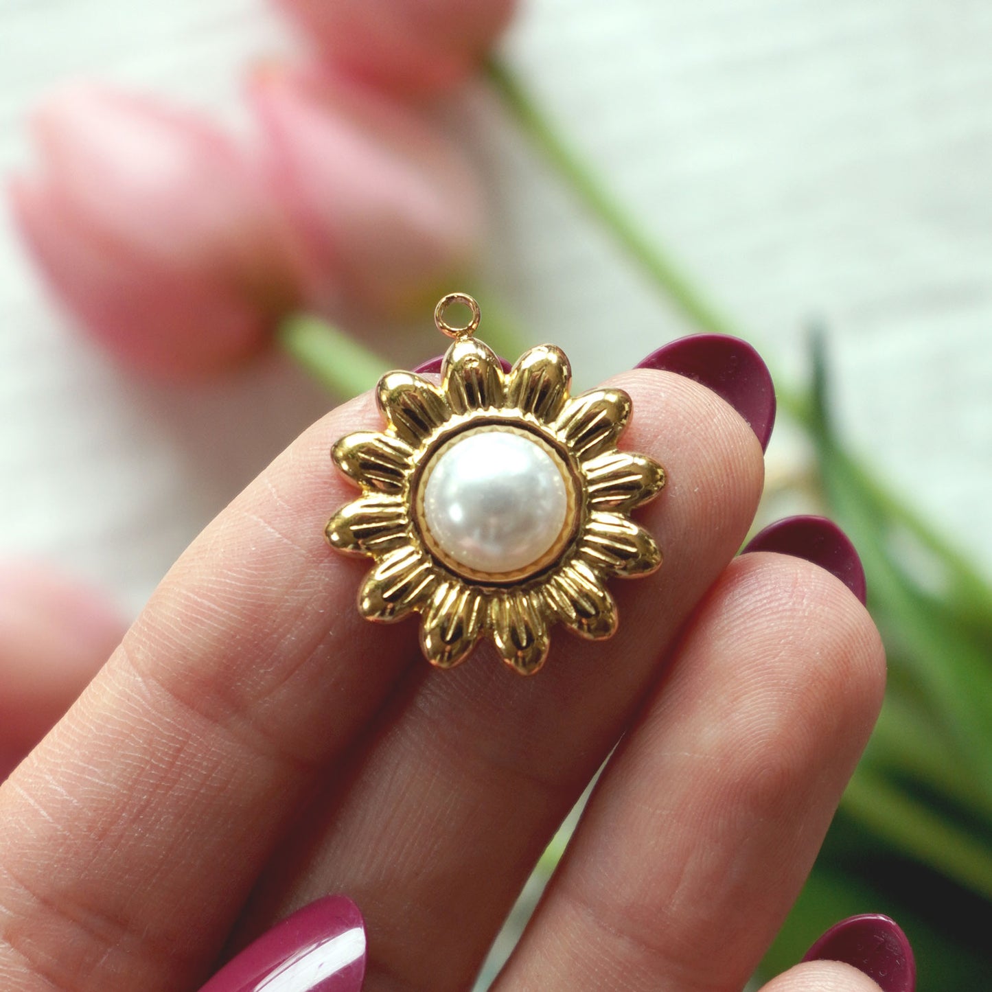 Princess Flower Charm | 18K Gold Plated