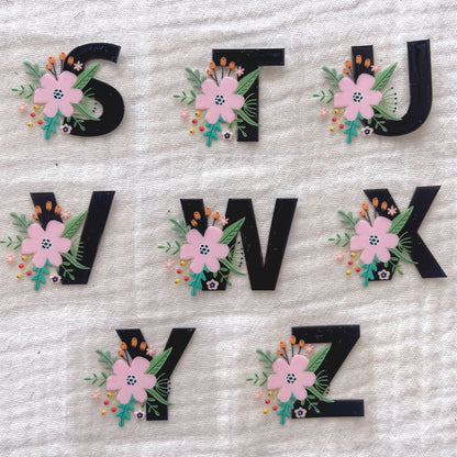 [ Double Sided ] UV DTF Initial Alphabet | Floral Letters
