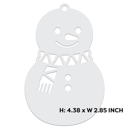 Happy Snowman Acrylic Blank | White