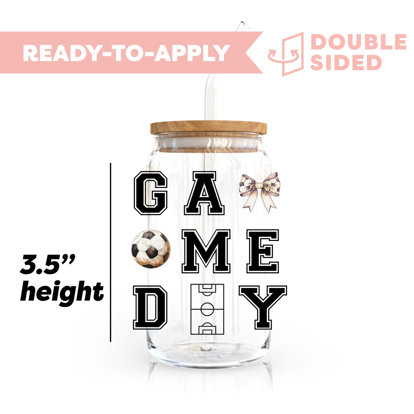 [ Double Sided ] UV DTF Transfer | Game Day Soccer