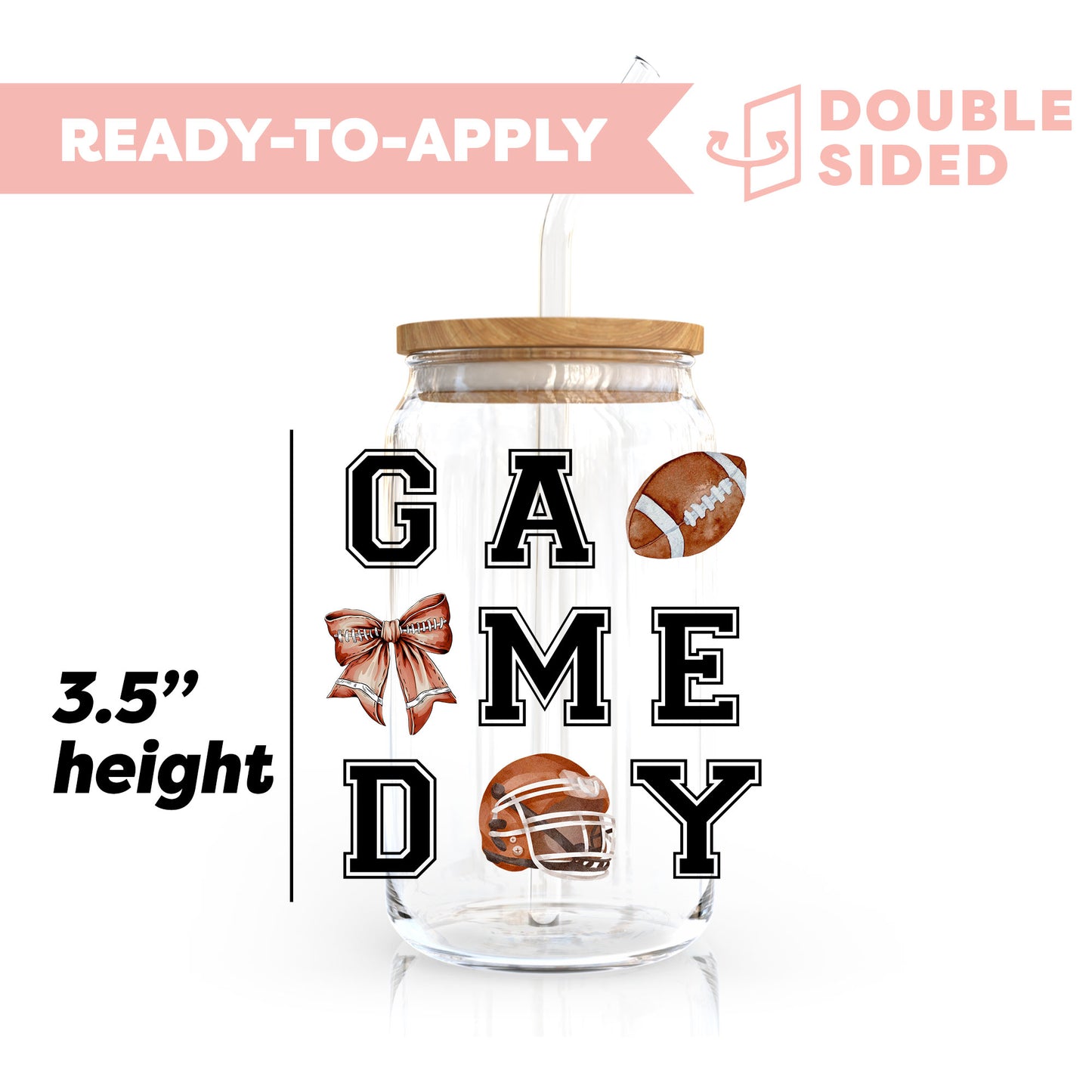 [ Double Sided ] UV DTF Transfer | Game Day Football