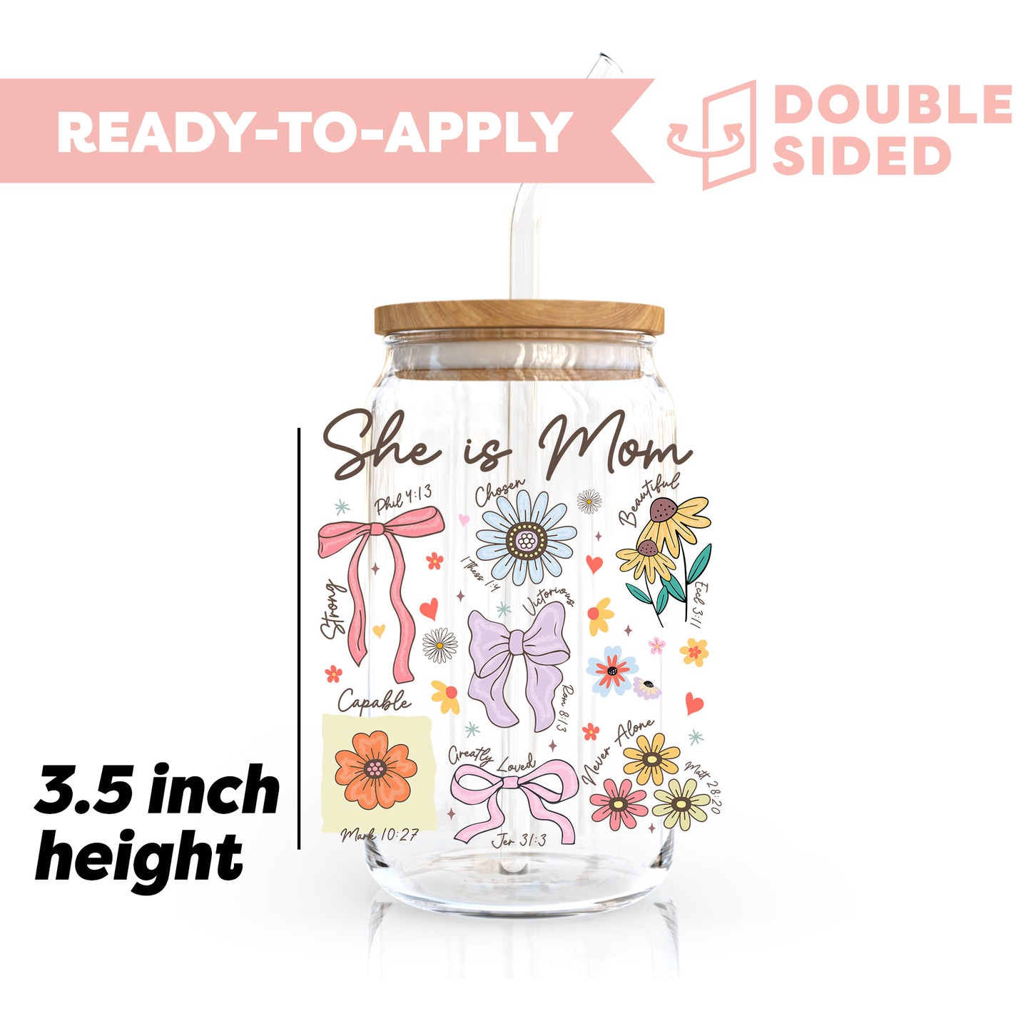 [ Double Sided ] UV DTF Transfer | She Is Mom