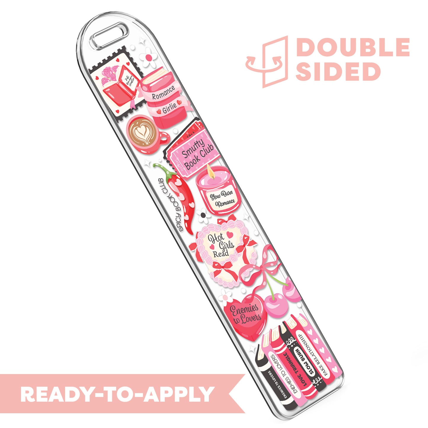 [ Double Sided ] Bookmark UV DTF Decal | Slow Burn Girlie