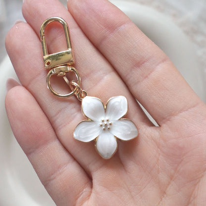 3D Enamel Flower Charm Keychain