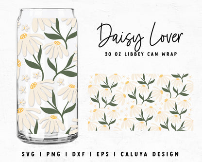 20oz Daisy Libbey Can Cup Wrap Cut File for Cricut, Cameo Silhouette | Free SVG Cut File