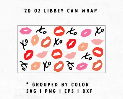 20oz Libbey Can xo Lips Wrap