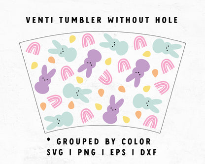 Venti Cup No Hole Rainbow & Easter Bunny Cup Wrap