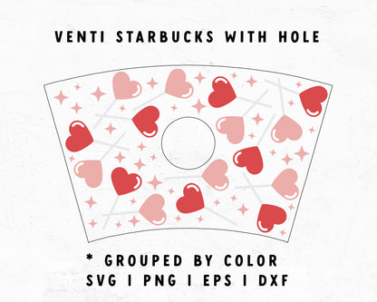 Venti Cup With Hole Heart Lollipop Cup Wrap