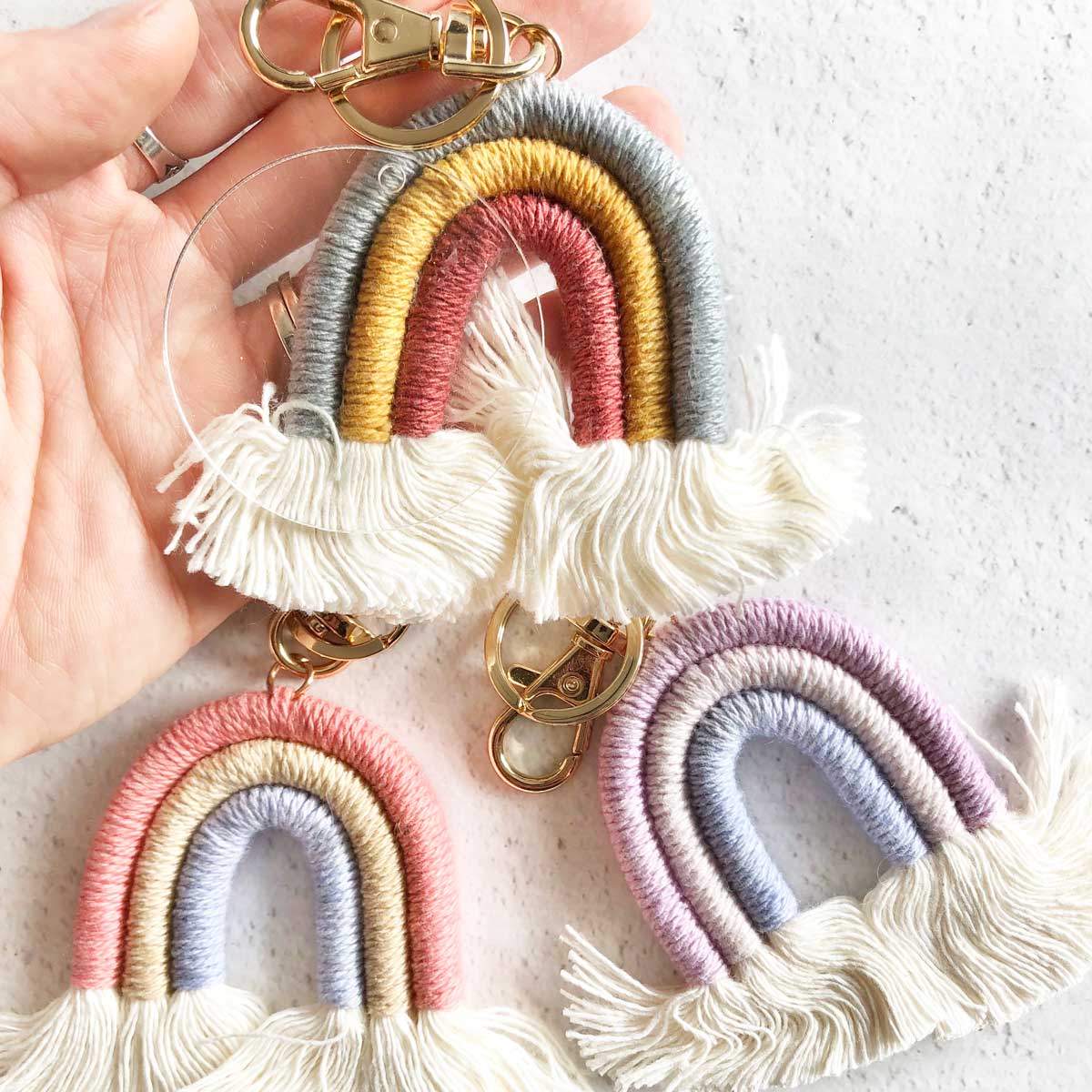 Boho Rainbow Blank Keychain