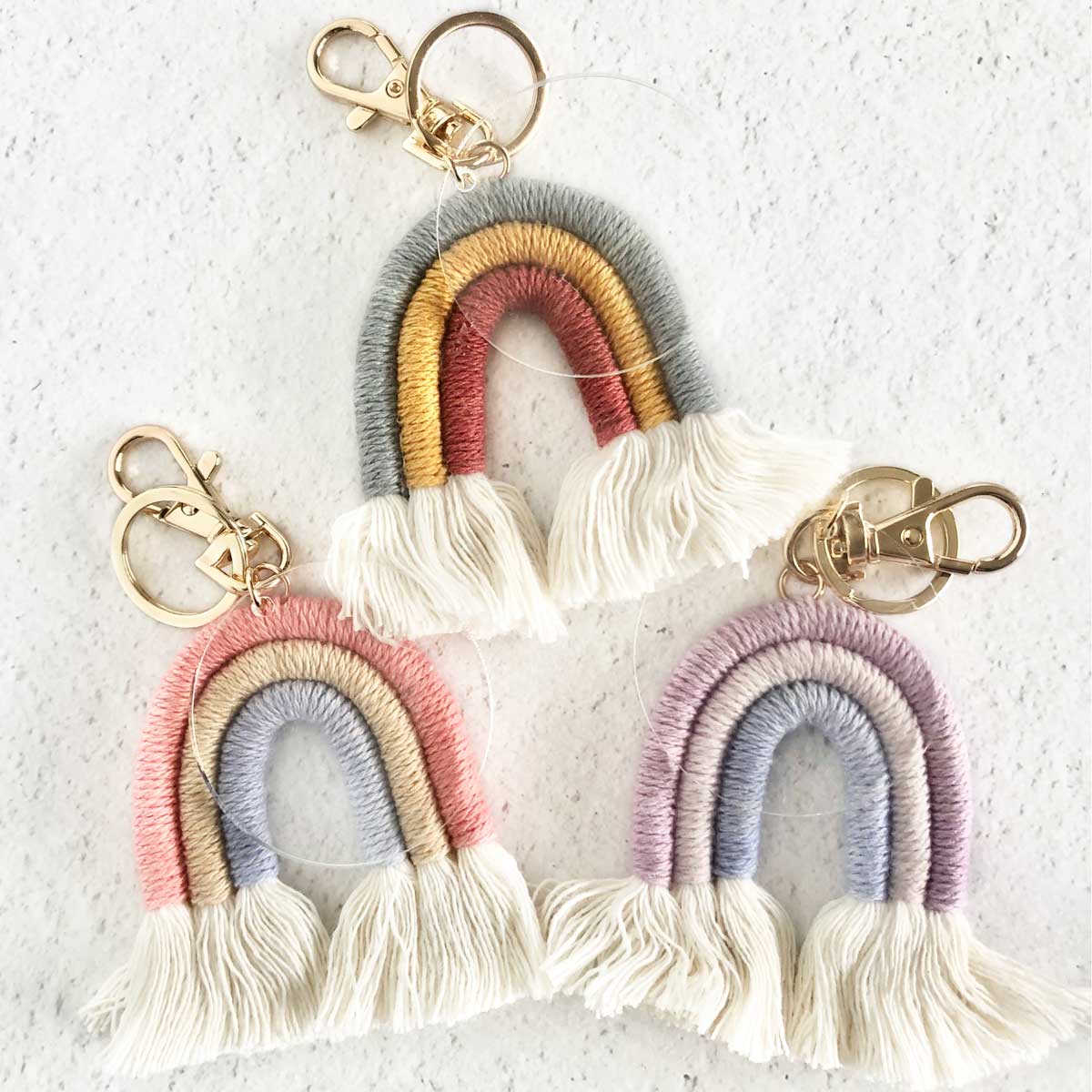 Boho Rainbow Blank Keychain