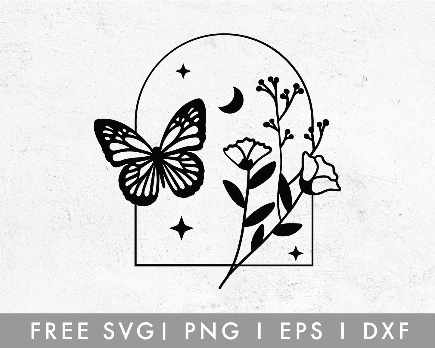 FREE Aesthetic Butterfly Window SVG Cut File for Cricut, Cameo Silhouette | Free SVG Cut File