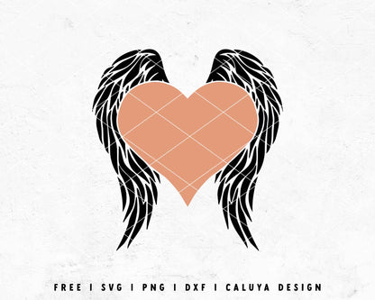 REE Heart with Wings SVG | Angel Heart SVG | Grif SVG Cut File for Cricut, Cameo Silhouette | Free SVG Cut File