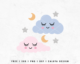 FREE Cloud SVG | Baby Themed SVG Cut File for Cricut, Cameo Silhouette ...