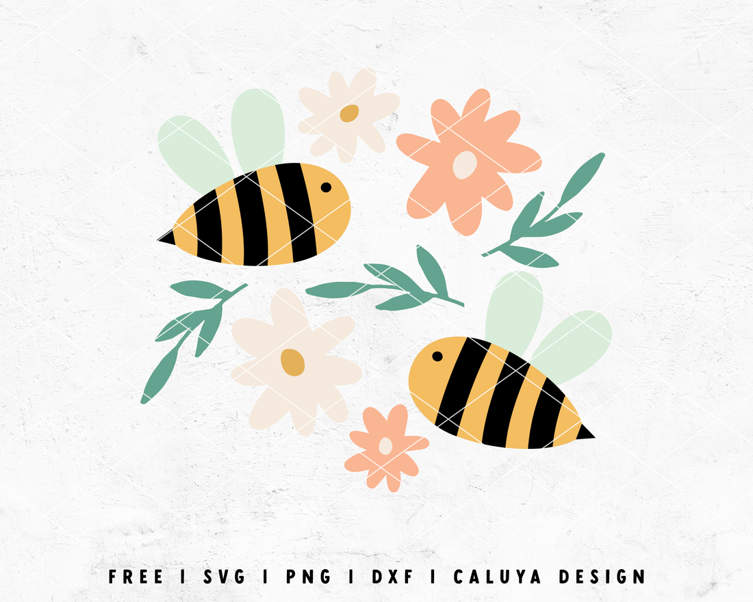 FREE Bee SVG | Spring Flower SVG Cut File for Cricut, Cameo Silhouette ...
