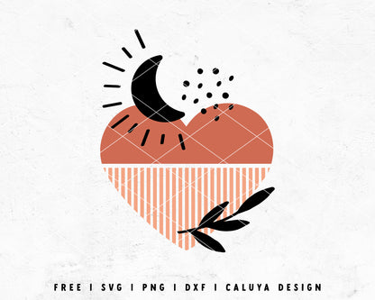 FREE Boho Heart SVG  Botanical Valentines Day SVG Cut File for Cricut, Cameo  Silhouette – Caluya Design