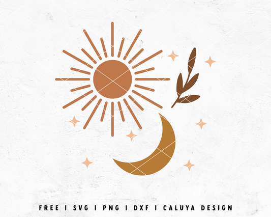 FREE Boho Sun SVG | Boho Moon SVG Cut File for Cricut, Cameo Silhouette | Free SVG Cut File