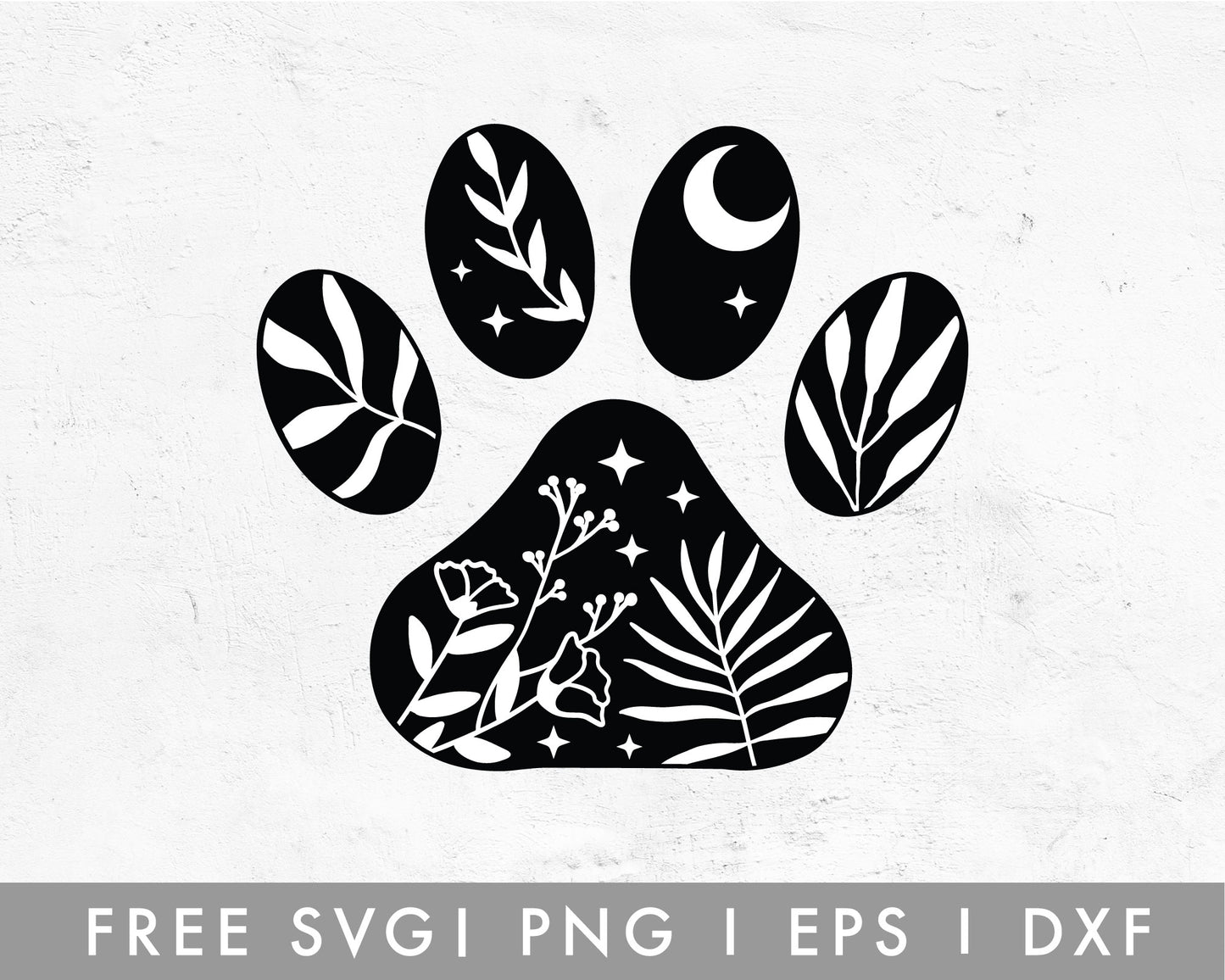 FREE Dog Mom SVG | Botanical Dog Paw SVG Cut File for Cricut, Cameo Silhouette | Free SVG Cut File