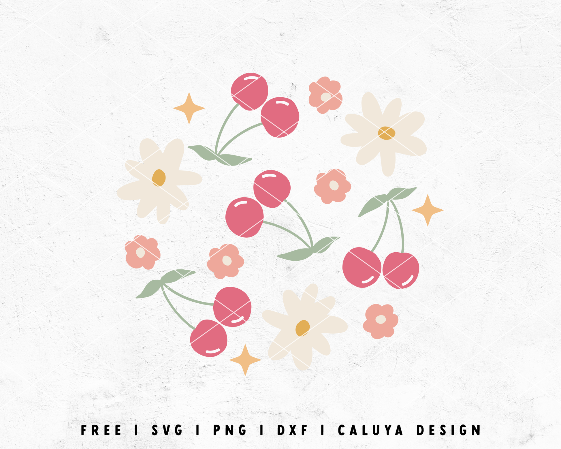 FREE Cherry SVG | Cute Cherry Set SVG Cut File for Cricut, Cameo Silhouette | Free SVG Cut File
