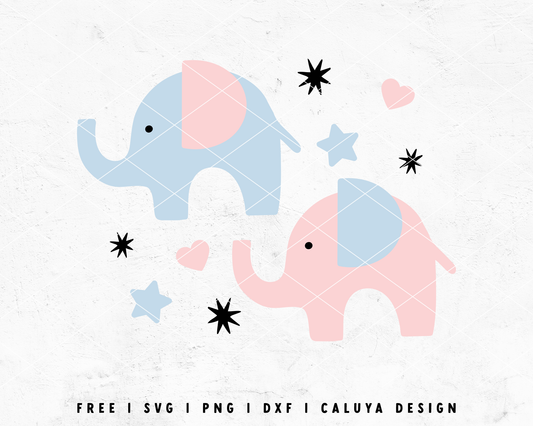 FREE Elephant SVG | Baby Themed SVG Cut File for Cricut, Cameo Silhouette | Free SVG Cut File
