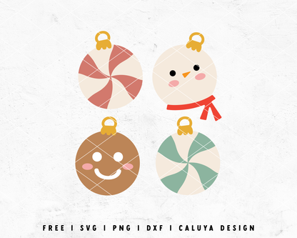 FREE Cute Ornament SVG | Candy Cane SVG Cut File for Cricut, Cameo Silhouette | Free SVG Cut File
