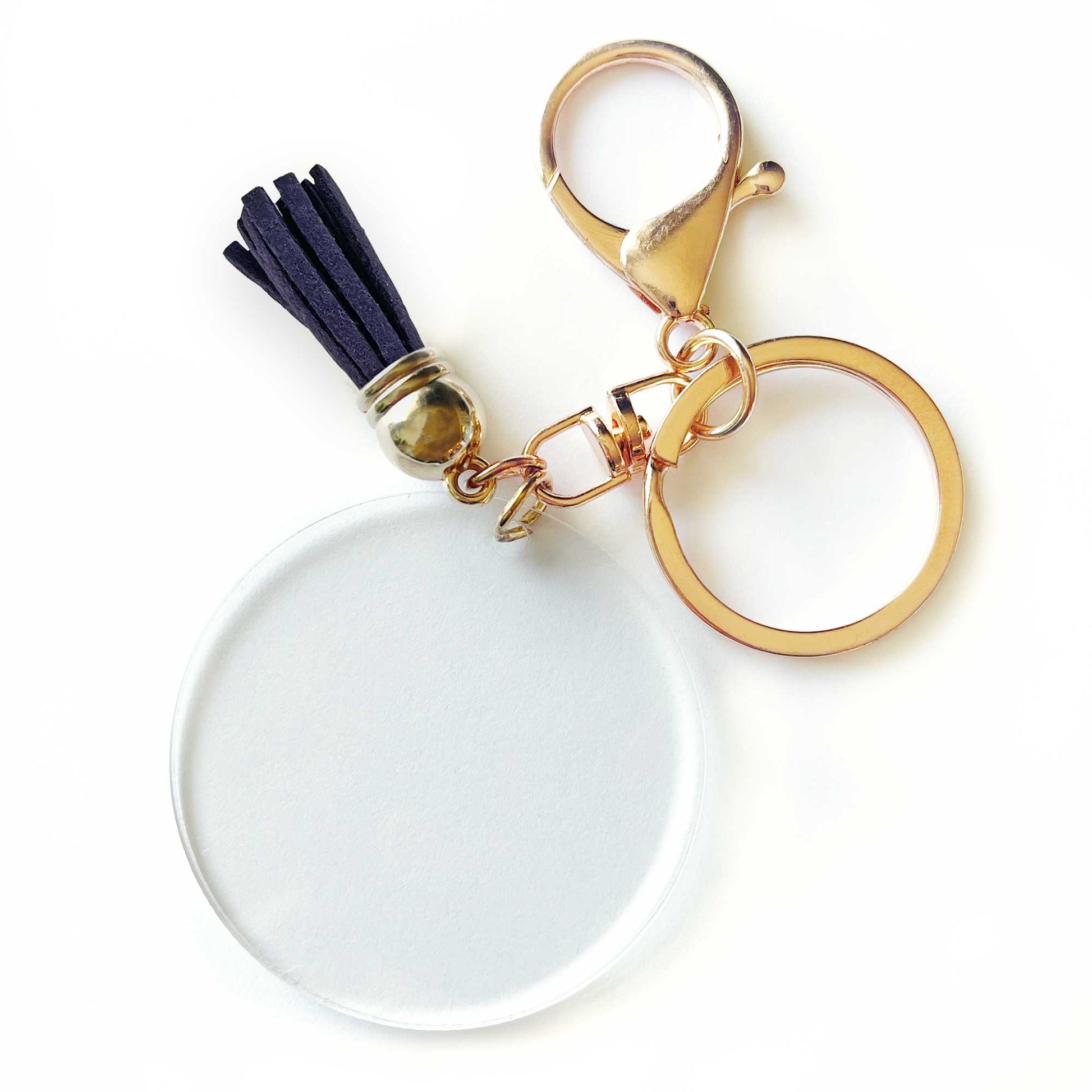 Caluya Design Gold Blank Keychain for Craft & DIY Project Black