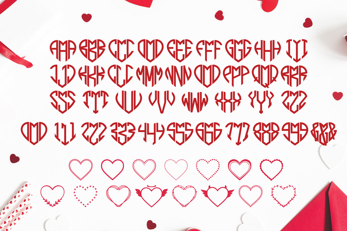 Heart Shaped Monogram SVG