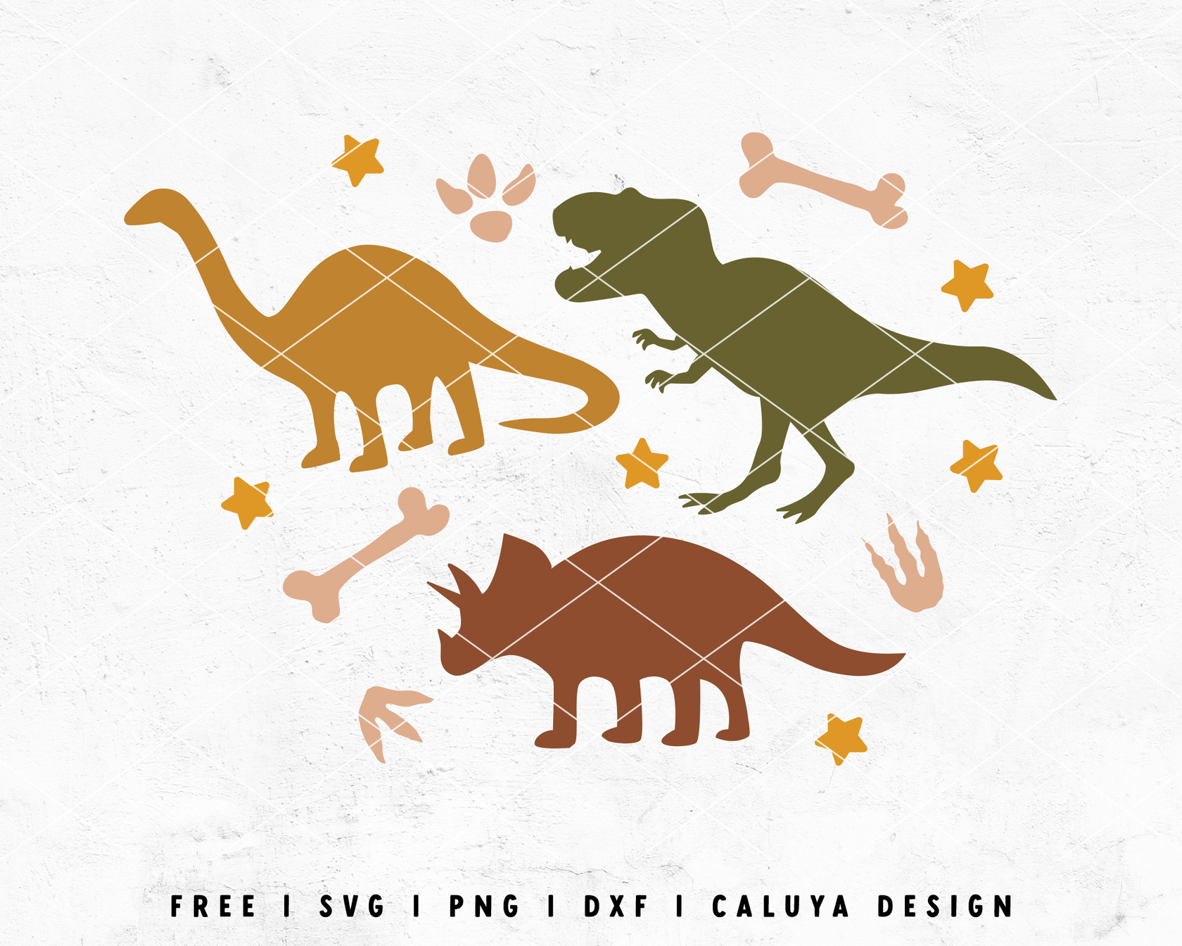 FREE Dinosaur SVG TRex SVG Triceratops SVG Cut File for Cricut
