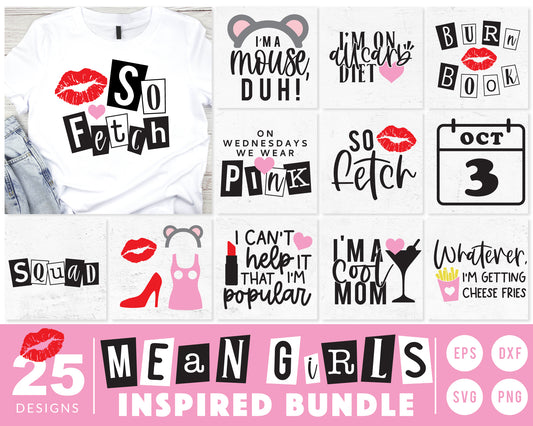 Mean Girls Inspired SVG Bundle | 25 Pack