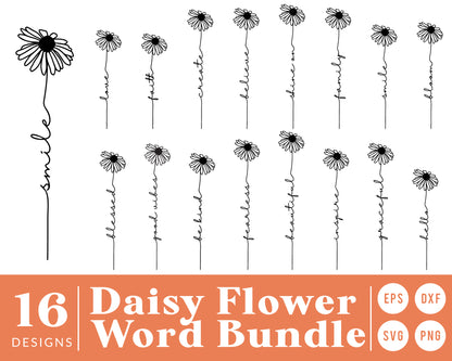 Daisy Flower SVG Bundle | 16 Pack